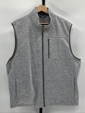 Izod Gray Heather Full-Zip Quilted Vest